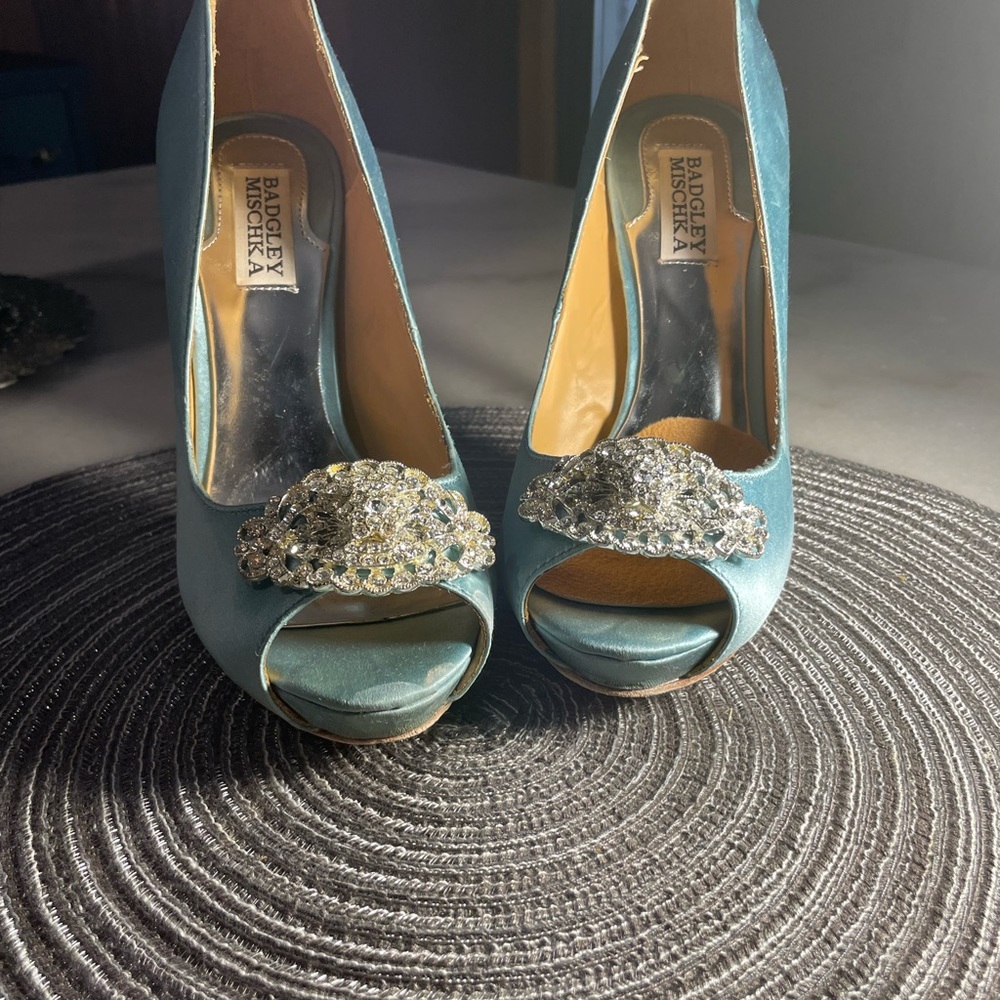 Tiffany Blue Peer Open Toe sewed bridal